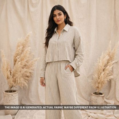 Stripes Linen Slub Fabric - F6150