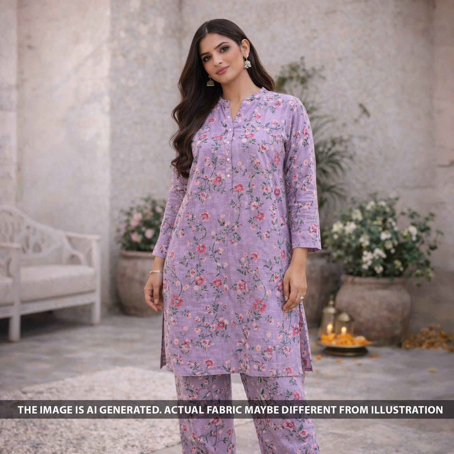 Printed Linen Cotton Fabric - F6164