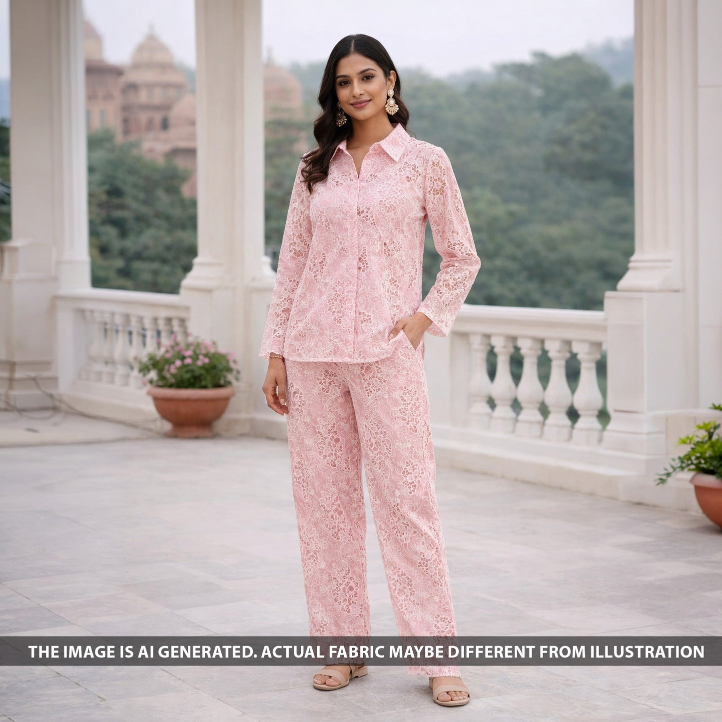 Imported Cut Work Crepe Fabric - F6166