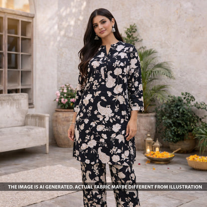 Printed Linen Cotton Fabric - F6160