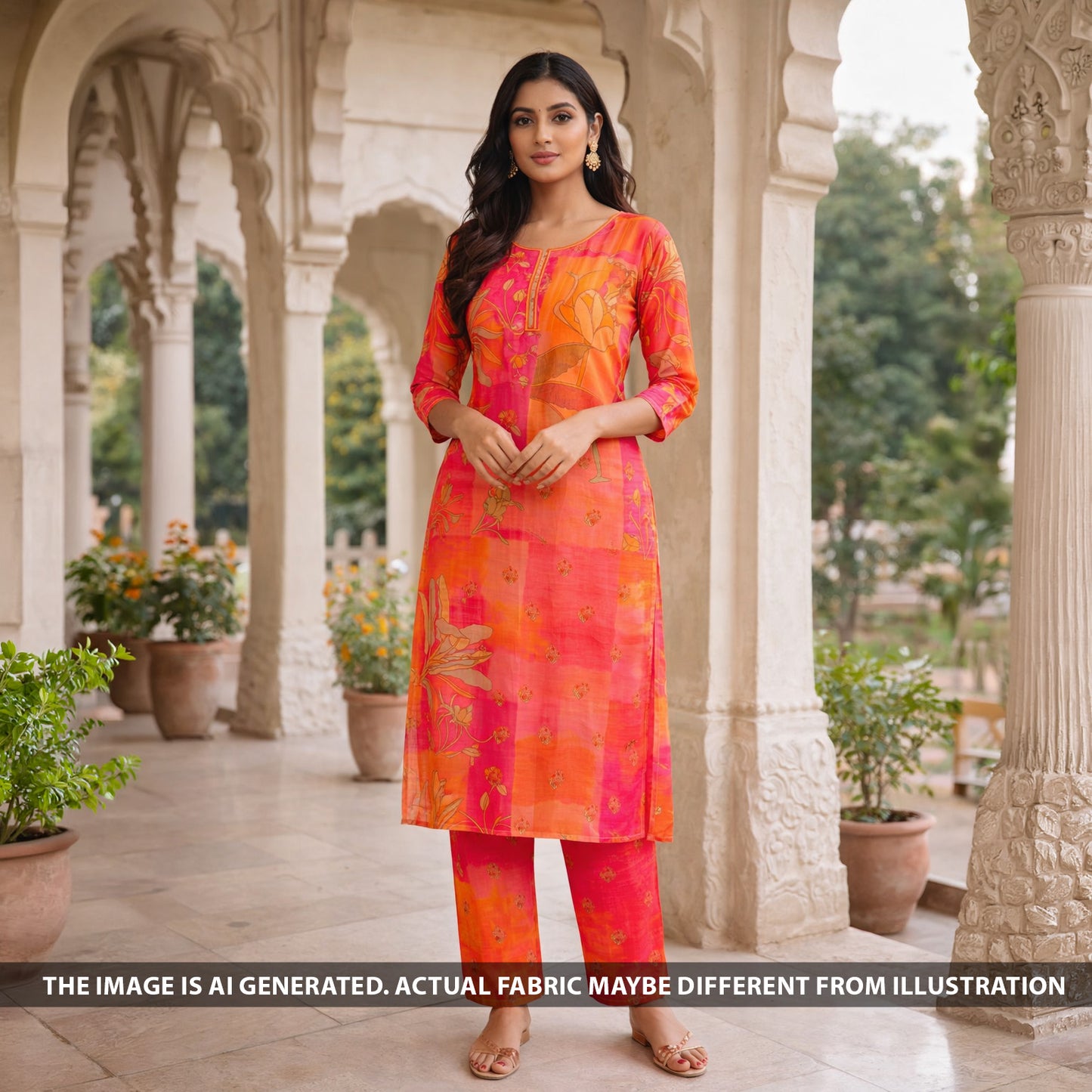 Digital Print Muslin Cotton Fabric - F6190