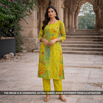 Digital Print Muslin Cotton Fabric - F6191