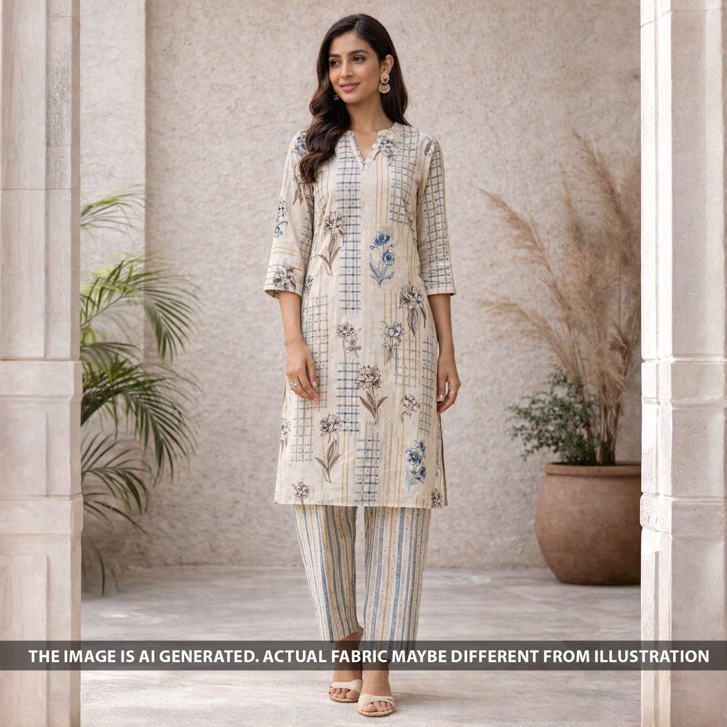 Digital Print Muslin Cotton Fabric - F6192