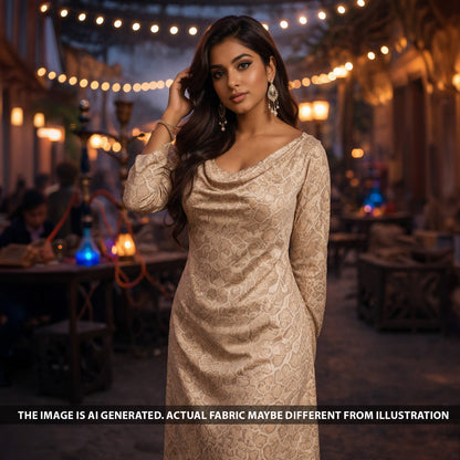 Imported Snake Print Baby Satin Fabric - F6268