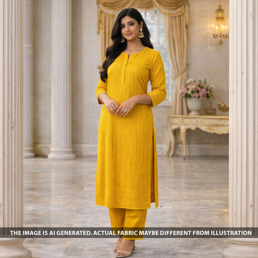 Chikankari Cotton Fabric - F6026