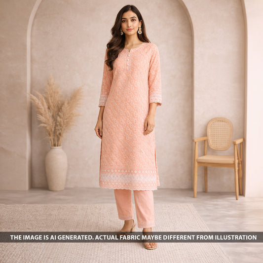 Chikankari Cotton Fabric - F6021