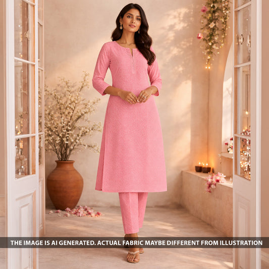 Chikankari Rayon Cotton Fabric - F6029