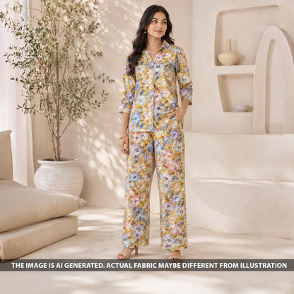Digital Print Glace Cotton Fabric - F6487