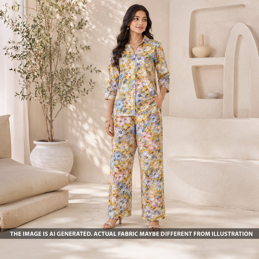 Digital Print Glace Cotton Fabric - F6487