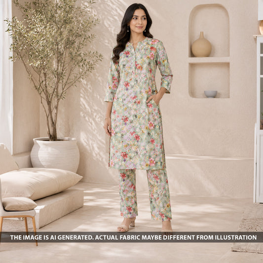 Digital Print Glace Cotton Fabric - F6490