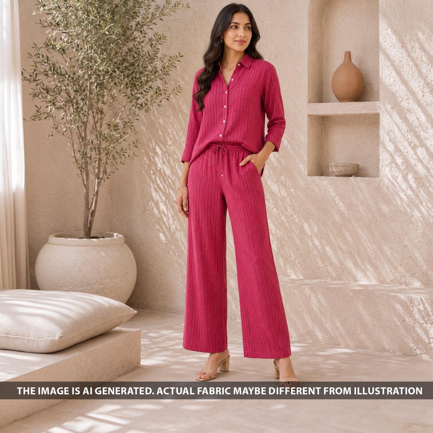 Stripes Linen Slub Fabric - F6500