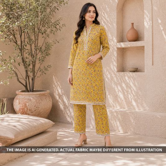 Digital Print Linen Cotton Fabric - F6505