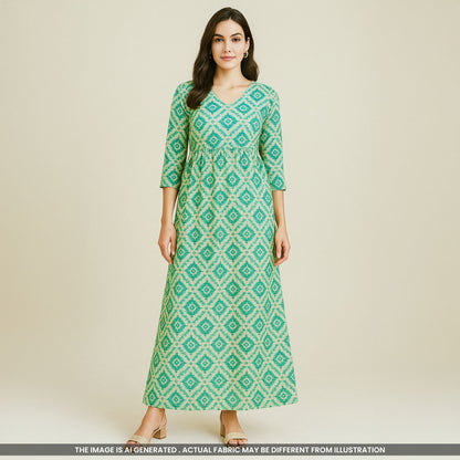 Patola Print Muslin Cotton Fabric- F3782