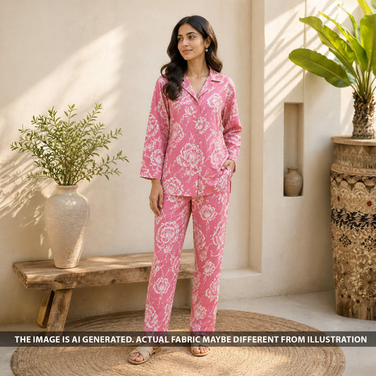 Digital Print Pure Silk Chanderi Fabric - F6446
