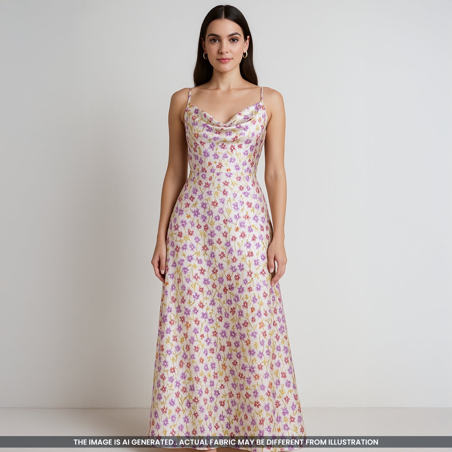 Floral Print Japani Satin Fabric- F3817