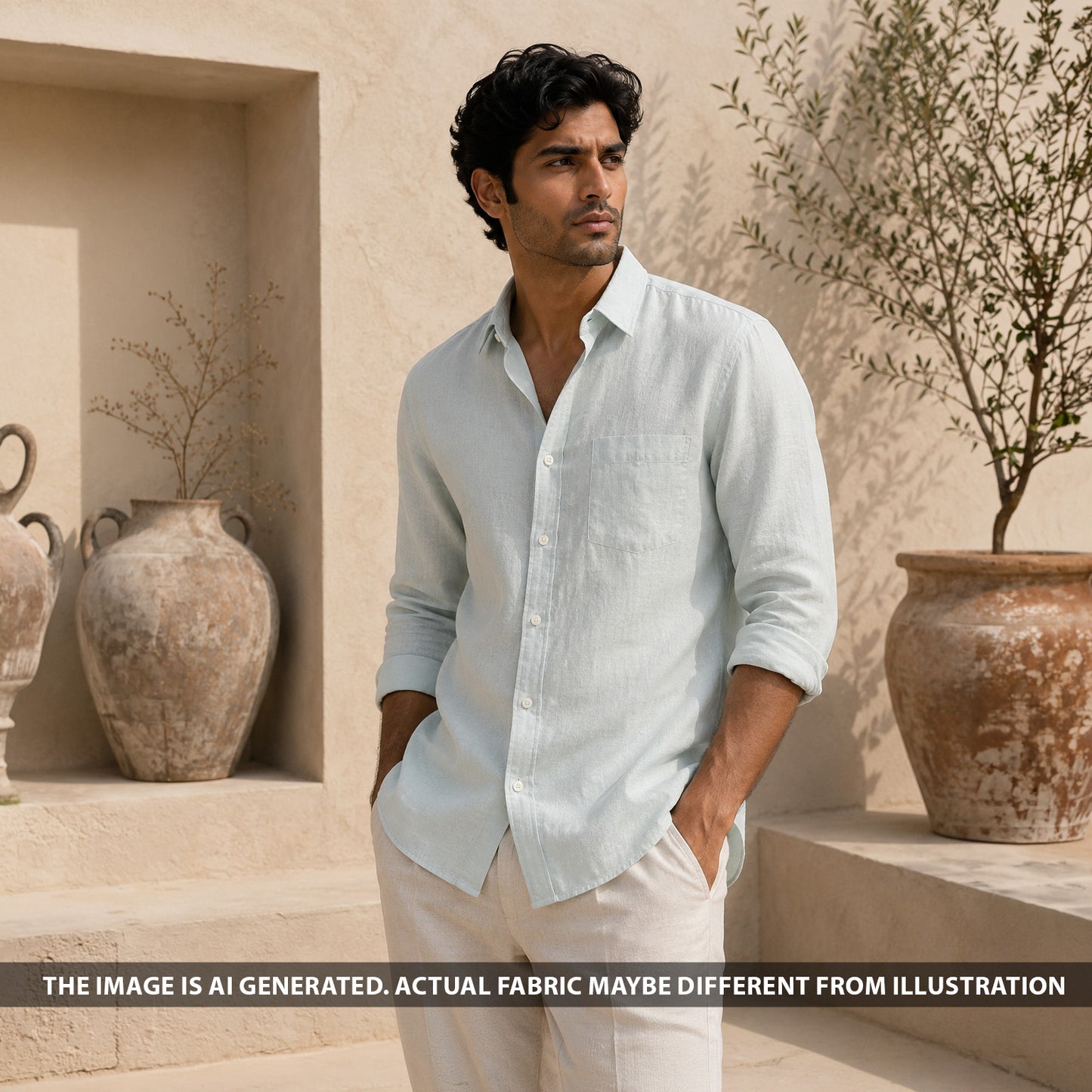 Pure Linen Fabric - F6604