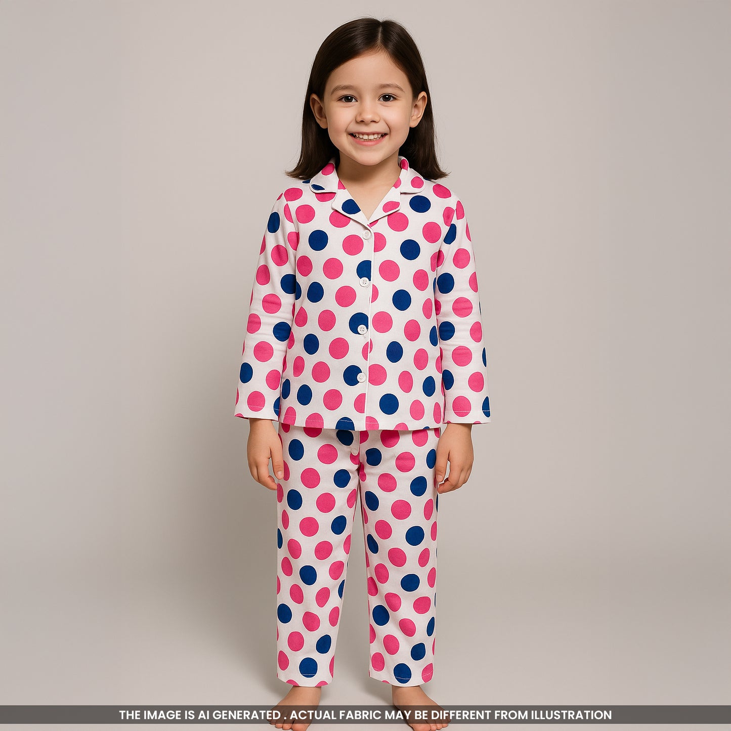 Polka Dot Print Cotton Fabric- F3893