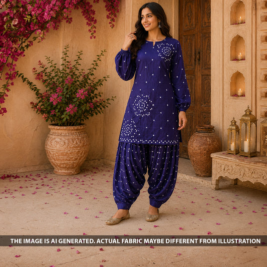 Bandhani Print Modal Satin Fabric - F6650