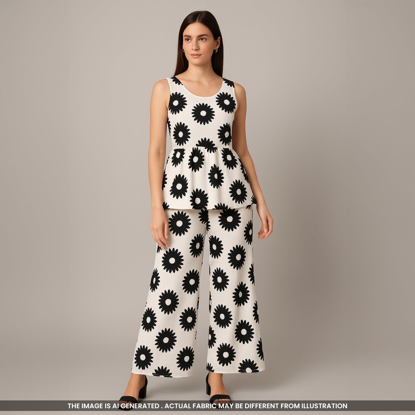 Floral Printed Mul Cotton Fabric- F3922