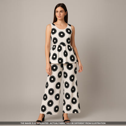 Floral Printed Mul Cotton Fabric- F3922