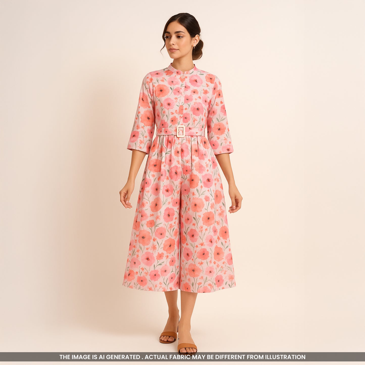 Floral Printed Mul Cotton Fabric- F3923