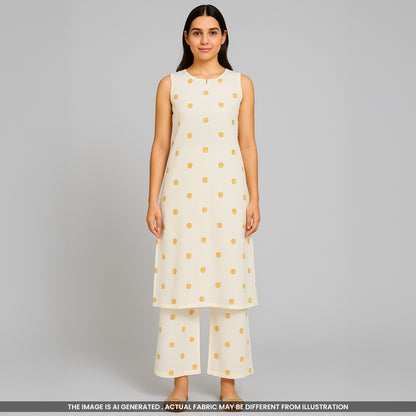 Thread Sequins Embroidered Kora Cotton Fabric- F3930