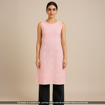 Thread Embroidered Mul Cotton Fabric- F3932