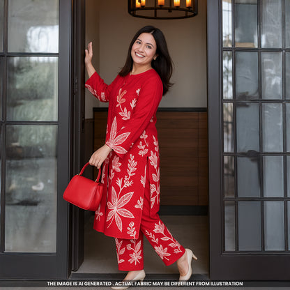 Floral Printed Modal Cotton Fabric- F3944