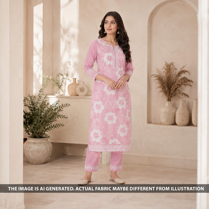 Thread Embroidered Mul Cotton Fabric - F6687
