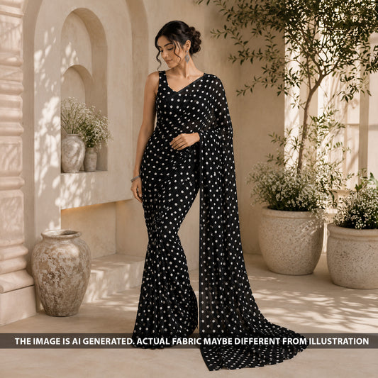 Polka Dot Georgette Fabric - F6689