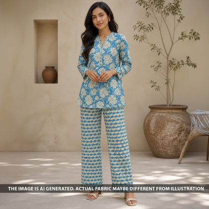 Digital Print Mul Cotton Fabric - F6451