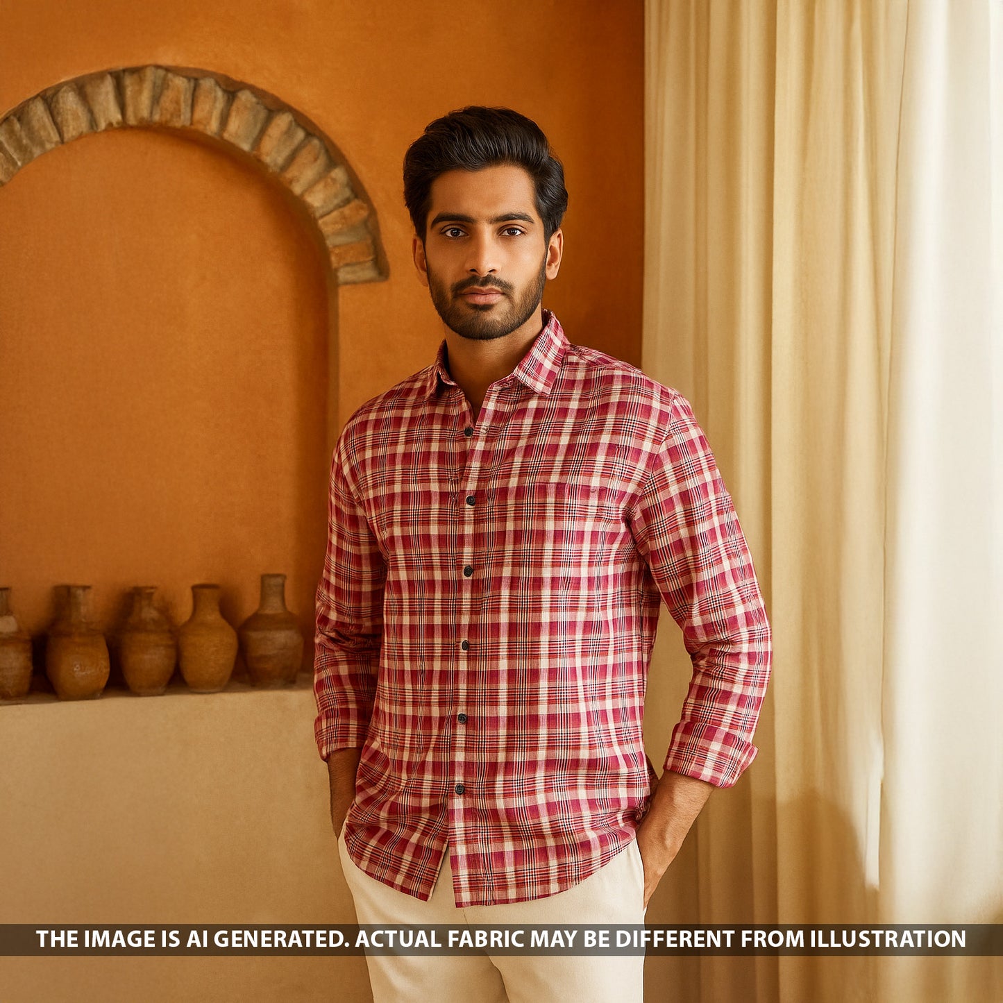 Check Print Spun Fabric - F5226