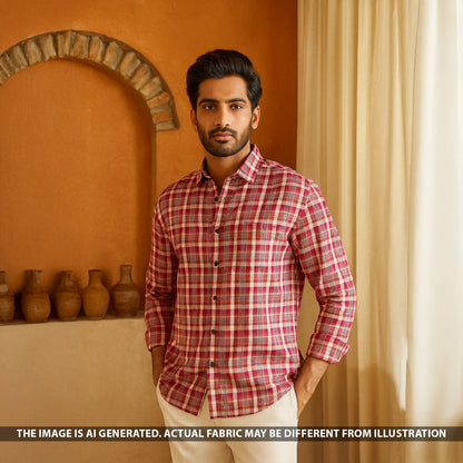 Check Print Spun Fabric - F5226