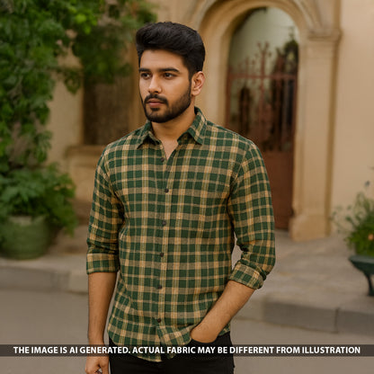 Check Print Spun Fabric - F5228