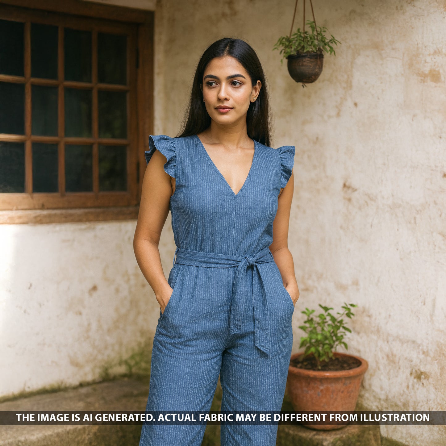 Self Stripe Denim Fabric - F5244