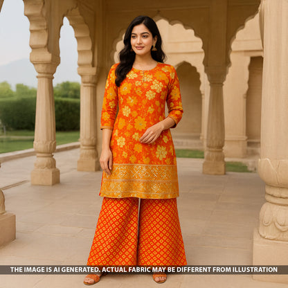 Zari Faux Mirror Work Tissue Silk Fabric - F5248