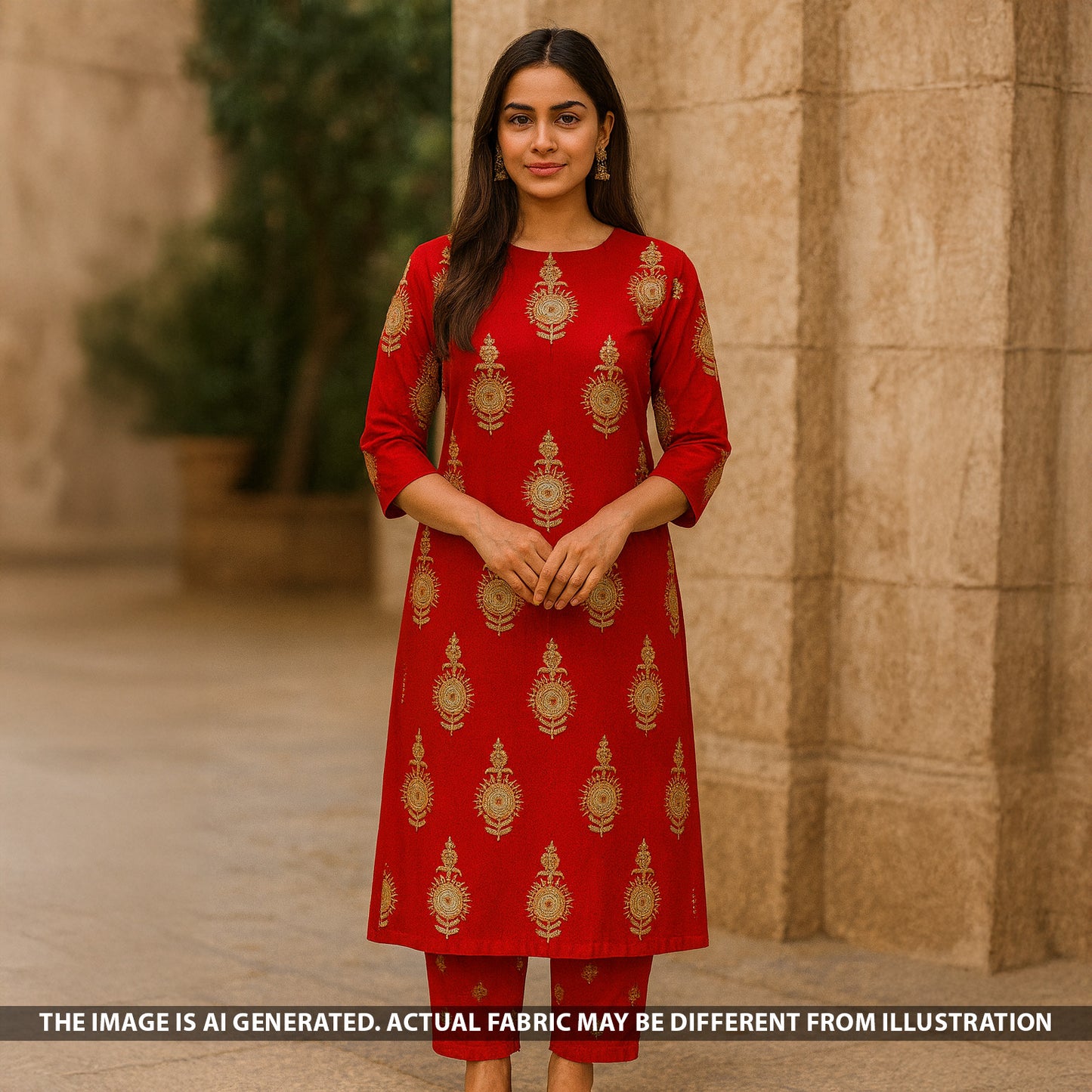 Zari Sequins Thread Work Viscose Crepe Fabric - F5272