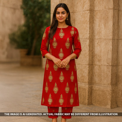 Zari Sequins Thread Work Viscose Crepe Fabric - F5272