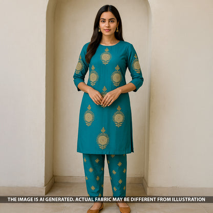 Zari Sequins Thread Work Viscose Crepe Fabric - F5274