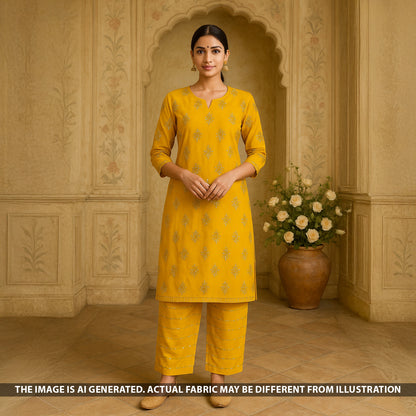 Zari Sequins Embroidered Chinnon Chiffon Fabric - F5298