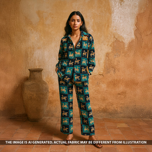 Digital Print Velvet Fabric - F5317