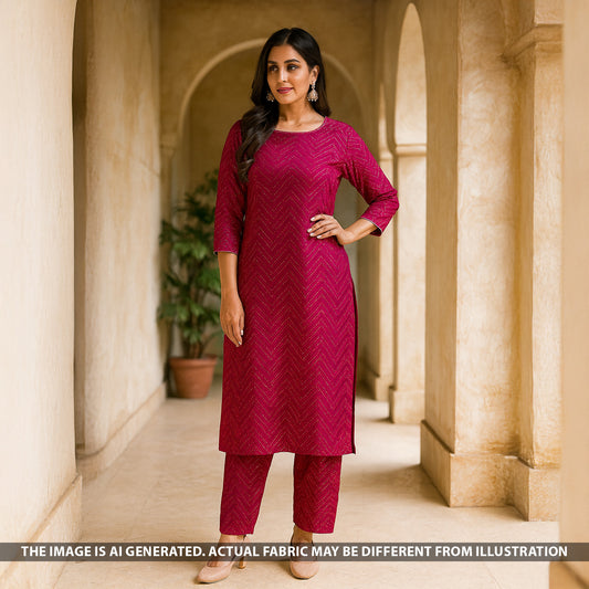 Thread Embroidered Mirror Wok Georgette Fabric - F5319