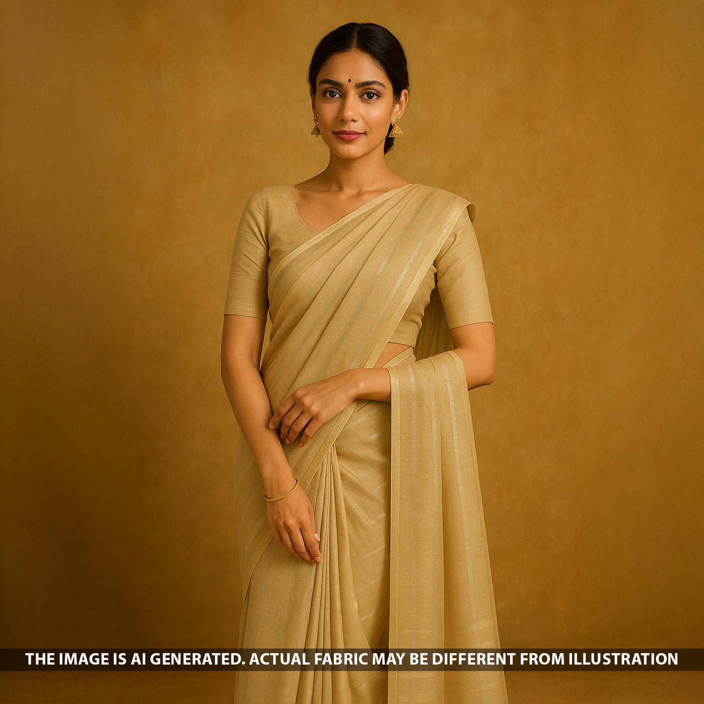 Zari Work Pure Tissue Fabric - F5326