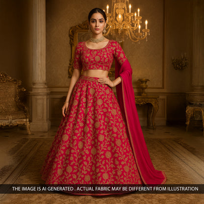 Zari Sequins Embroidered Georgette Fabric-F5064