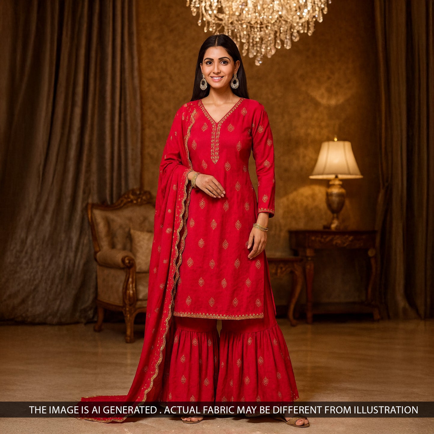 Cut Dana Thread Work Chinnon Chiffon Fabric-F5066