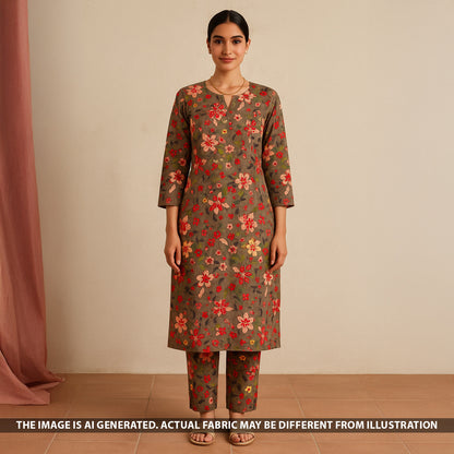 Digital Print Upada Silk Fabric-F5078