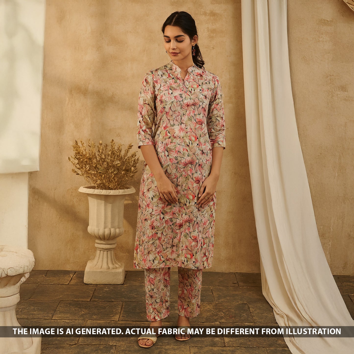 Digital Print Pashmina Fabric - F5129