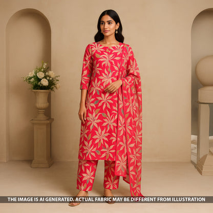 Digital Print Upada Silk Fabric - F5135