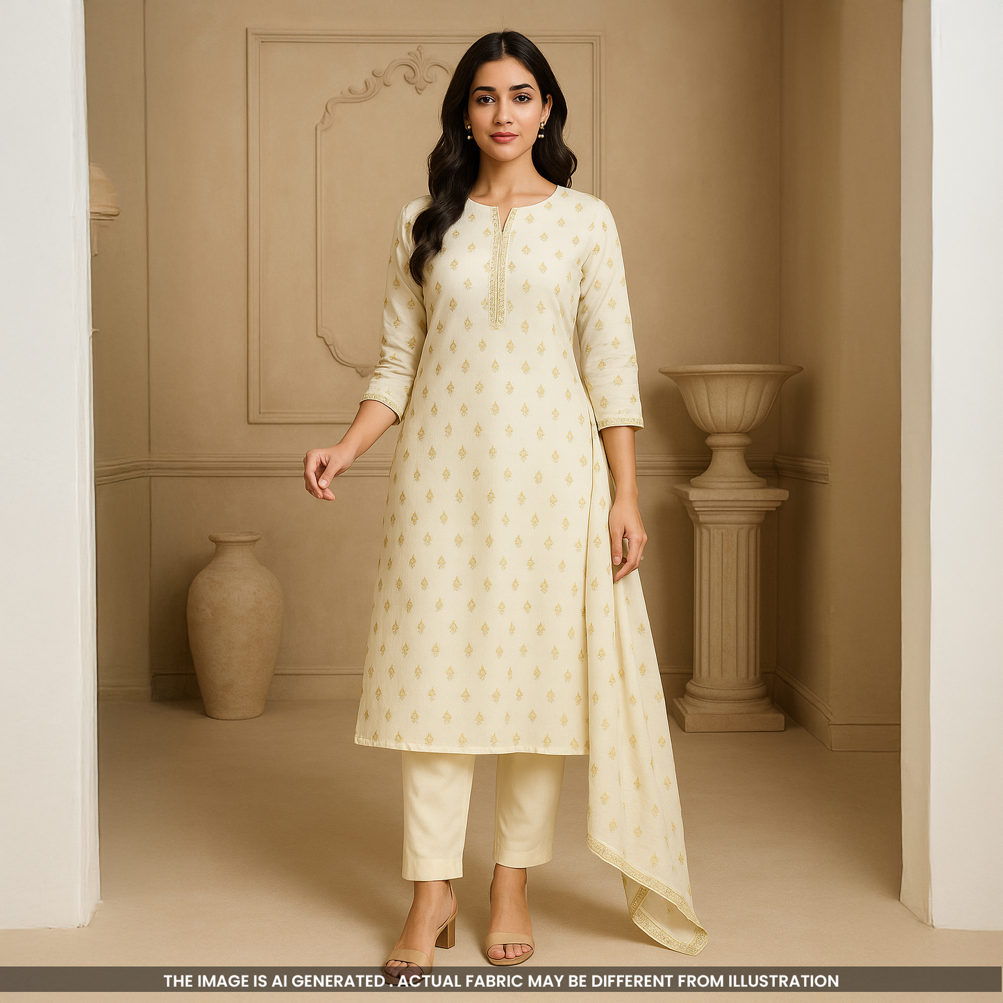 Dyeable Zari Work Organza Fabric-F5025