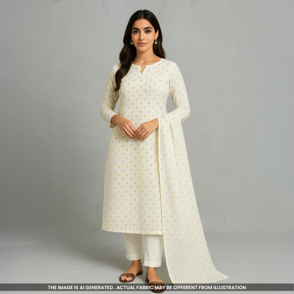 Dyeable Zari Work Organza Fabric-F5030